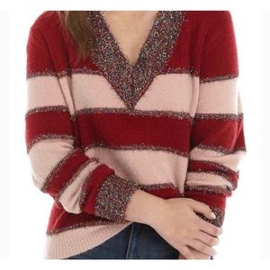 True Craft Striped Holiday Tinsel Sweater NWT!